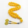 Strand chegar a resina amarela Tasbih 33 45 51 66 99 BEADS HIGH PARA ALTA QUALIDADE MISBAHA HOM