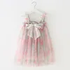 Abiti da ragazza Toddler Kids Girls Princess Dress Bowknot Paillettes Senza maniche Beach Sling Summer Casual Mesh Tulle Fluffy 1-6Y