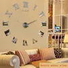 Relojes de pared 2022, decoración del hogar, espejo grande de EVA, pegatina de acrílico DIY de cuarzo moderno para sala de estar, regalo de oficina, gorro de Navidad gratis