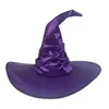 Halloween geplooide feestcosplay kostuum Hoofdkleding Devil Hat Wizard Black Hat Props Decoratie Levering Volwassen Vrouwen mannen