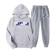 Men's T Shirts 2022 Brand TRAPSTAR Printed Sportswear Men 15 Colors Warm Two Pieces Set Loose Hoodie Sweatshirt Pants Jogging