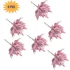 Decorações de Natal 6 PCs Folhas de flores artificiais Glitterr para árvore decorativa de decoração de folha falsa de folhas de natal