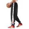 Pantaloni da uomo con bottoni strappati Casual Splicing Pantaloni sportivi da allenamento per basket con tasche Masculinas Pantalon