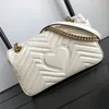 7a Top Designer Bags Heart Shaped Golden Chain Bag One Shoulder Messenger Underarm Bag Fashion Classic Women's äkta läderväska Vågmönster Lyxig anpassad