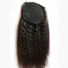 Headband Human Hair Extensions Draw String Ponytails Jerry Afro Kinky Curly Virgin Clip In Ponytail Extension for Black Women 220924