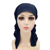 Headpieces Elastic pannband Men Cancer Head Hat Cap Ethnic Bohemian Pre bundet Braid Hair Cover Wrap Turban Boys pannband f￶r sport