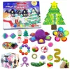 2023 New Party Fidget Toys Christmas Blind Box 24 dias Calendário de advento Xmas amassar as caixas de presente de música Countdown Presentes infantis B0927