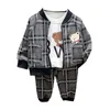 2PCS Zestaw Baby Boys and Girls Odzież Zima Czysta bawełniana gruba ciepła swobodna kreskówka sweter z kapturem Cute Bear Baby Girl Suit5627837