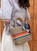 Bolsos de noche Casual hombro para mujer 2022 verano tejido diseñador moda bolsos de mujer paja gran capacidad bolso cruzado femenino