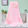 Serviette bébé bain fille garçon né avec capuche dessin animé corail polaire infantile serviettes couverture peignoir 80 80 cm