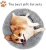 kennels pens Pet Bed for Dog Large Round Kennel Breathable Solid Houses s Cat Beds Plush Donut Sleeping Bag AntiSlip 220922