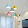 Pendelleuchten Farbe Macarons LED-Leuchten Postmoderne minimalistische nordische kreative Gastrestaurant-Schlafzimmer-Lampen-Beleuchtungskörper