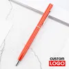 Metal Ballpoint Rose Gold Custom Logo Advertentie Lettering gegraveerde naam Schooloffice Supplies