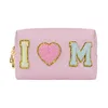 Dhl50pcs cosmetische tassen vrouwen pu patchwork letter de borduurwerk vaste beschermbare wasbeurt opslagtas mix kleur