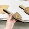 Brand Designer Ladies Slippers Summer Flat Fashion Versatile Leather Casual Comfort Sandals Flip-flops Size 35-43
