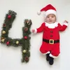 Footies Baby Xmas Clothes born Infant Santa Christmas Romper Hat Outfit Costume Winter Clothing 220922