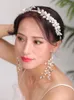 Headpieces Wedding Bridal Hair Band Silver Rhinestones Crystal Headdress Handmade Hairstyles Jewellery Accessories Set