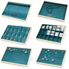 Bijoux Pochettes Mode Vert Vevlet Cadre En Bois Organisateur Emballage De Bijoux Boîte-Cadeau Anneau Boucle D'oreille Titulaire Collier Stand En Gros