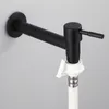 Bathroom Sink Faucets Wall Mount Stainless Steel Bib Cock Brass Tap Decorative Outdoor Garden Taps Washing Machine Mop Black WC Faucet