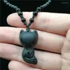 Pendant Necklaces High Quality Natural Obsidian Quartz Crystal Pendulum Pendants Chakra Pendule Suspension Healing