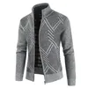 Herrtröjor Autumn Winter Jacket Rockar Solid Slim Fit Thick Fleece Casual Stand Collar Zip 220923