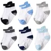 6Pairs/lote Baby Socks meninos meninos meias macias para recém-nascidos listras impressas primavera verão meia meia quente 0-6 meses 20220926 E3