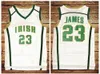 Basketball #st Vincent Mary High School Irish Jersey All Stitched White zielone żółte koszulki Rozmiar S-xxl