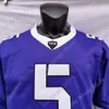 MITCH 2020 NEW NCAA TCU HORNED FROUGS JERSEYS 5 LADAINIAN TOMLINSON COLLEPLE COLLIGE JERSEY JERSEY PURPLEサイズアダルト