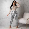 Pantalon femme Latex Faux cuir PU pantalon Push Up taille haute crayon maigre automne hiver couleur unie Sexy femme 220922