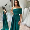 Feestjurken Sevintage High Side Split Mermaid Satin prom jurken Pleit gedrapeerde avondjurken Ruches formele feestjurk 220923