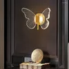 Wall Lamp Led Butterfly Bedroom Bedside Background Light Home Decoration Indoor Lighting Sconce
