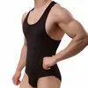 Undershirts Sexy Mens Tight One-Piece Vest Jumpsuit Wrestling Singlet Sport Leotard Breathable Men Bodysuit Gay Briefs Underwear