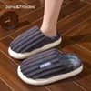 Slippers Jane Troides Unisex Indoor Winter Warm Home thick Slipper Cartoon Nonslip Couples Bedroom Soft Bottom Women Cotton Men Home Shoe 220926