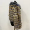 Femmes s fourrure Faux hiver naturel argent manteau vestes pour femmes courts vêtements en cuir véritable avec col de luxe chaud femme 220926