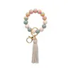 TASSEL CHARM STRANG SILICONE PEADS JEBLEDS KEY RING BEADE BRACLAND KEYCHAIN ​​KEY CHAIN ​​Women Fashion Jewelry