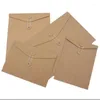 Emballage cadeau papier kraft brun A4 porte-documents sac de rangement de fichiers enveloppe de poche vierge avec serrure à cordes pochette de fournitures de bureau 100 pièces