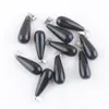 Teardrop Shape Natural Stone Obsidian Pendants Pendulum Charms For Jewelry Making DIY Earrings Necklace V0307