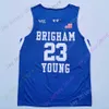 Mitch 2020 Nieuwe NCAA BYU Cougars Statistieken Jerseys 23 Childs Basketball Jersey College Blue Size Men Jeugd Volwassene allemaal genaaid