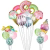 Donut-Eiscreme-Ballons-Set „Have a Sweet Day“-Folien-Donut-Zahlen-Helium-Ballon-Jubiläums-Geburtstags-Party-Dekoration