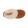 Classic Australia Fur Slipper Designer Sneeuwbootjes voor vrouw Fashion Real Leather Flat Mule Warm Cowboy Cotton Slides Home Shoes 51250