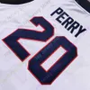 Mitch 2021 Final Four New College NCAA Gonzaga Jerseys 20 Perry Basketball Jersey White Size Men Youth Adult Embroidery