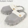 Slippers grappige funky winter winter slippers schoenen voor vrouwen waterdicht eva platform houd warme pluche verwijderbare sok vrouw schoenen 220926