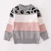 Abiti coordinati per la famiglia Girlymax Autunno Inverno Manica lunga Neonate Pullover Maglione Mommy Me Stripe Leopard Top Boutique Abbigliamento per bambini 220924