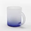 11oz Sublimation glasses Mug with handle Gradient Wine Glasses Heat Transfer Printing Frosted cup Transparent Glass Cup with white box