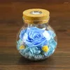 Decoratieve bloemen Gedroogd echte LED Eeuwig Rose Wedding Home Decor in glazen fles voor Valentijnsdag Kerstmariage Gift Wishing