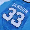 ميتش 2020 جديد NCAA North Carolina Tar Heels Jerseys 33 Jamison College Basketball Jersey Blue Size Youth Adult