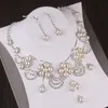 Shinning Silver 3 pezzi set di gioielli da sposa per matrimoni Accessori da sposa Eventi di festa Tiaranecklaceearrings J926002 Pierced