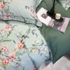 Bedding sets Svetanya Pastoral Green Leaves Floral 600TC Egyptian Cotton Bedding Set Linens Fitted Flat Sheet Pillowcase Quilt Cover 220924