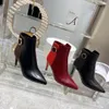 autumn winter heeled heel boots fashion sexy Belt buckle designer boot 100 leather Alphabetic pointed women shoes lady Letter hig2932658