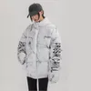 Męska mowa parkas kurtka hip -hopowa Parka hurt niedźwiedź menu men zima ponadwymiarowa wiatraka streetwear harajuku wyściełana płaszcz ciepła hipster marca 220924